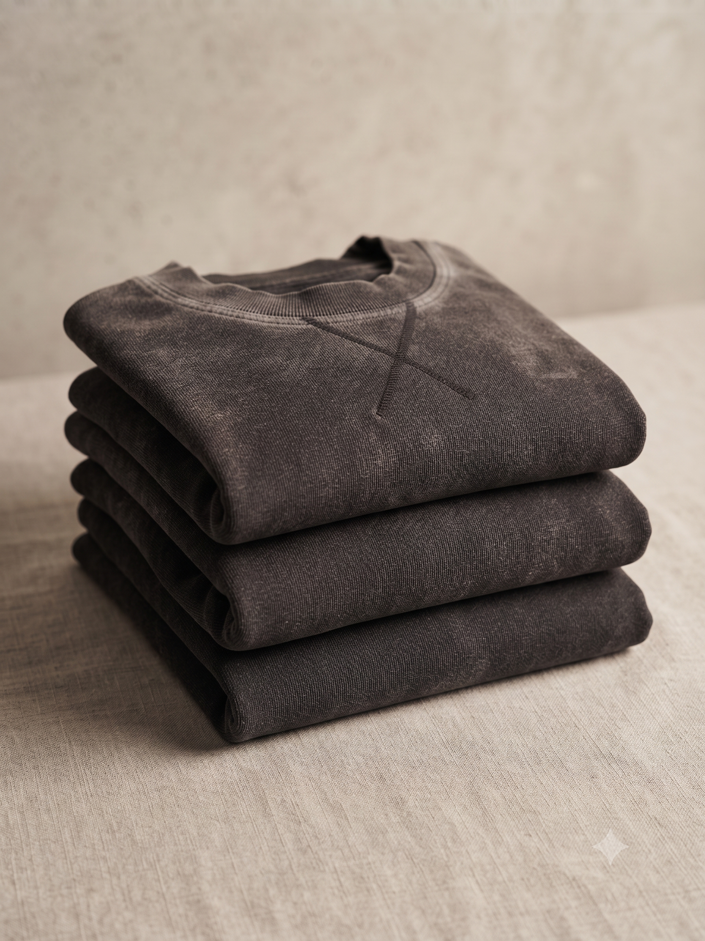 Polerón Crewneck Vintage Lavado Ácido Gris